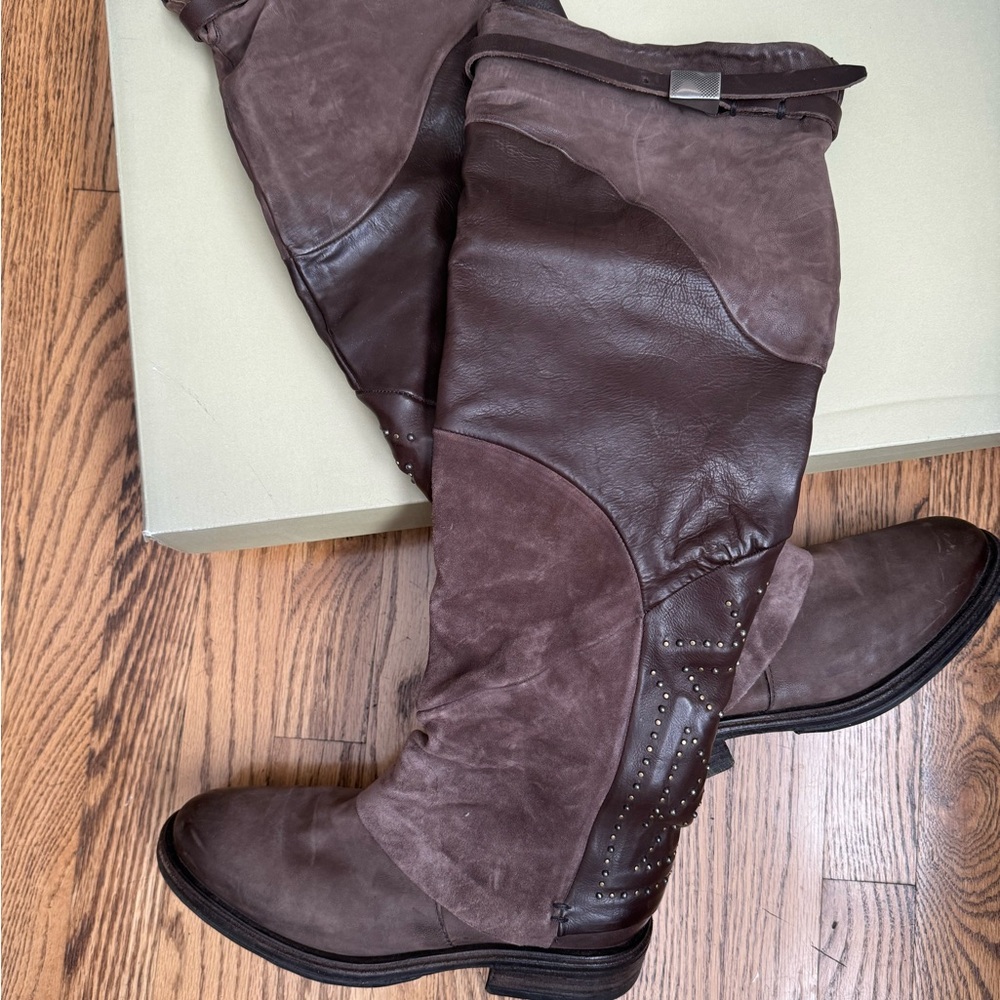 A.S. 98 FRANK Pilar Chocolate Colored Size 40 Tall Boot. Used But Like New